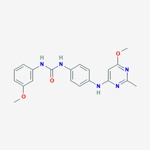 molecular formula C20H21N5O3 B2575066 1-(4-((6-Methoxy-2-methylpyrimidin-4-yl)amino)phenyl)-3-(3-methoxyphenyl)urea CAS No. 1021119-67-4