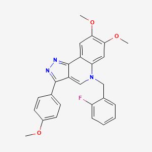 molecular formula C26H22FN3O3 B2575069 5-(2-fluorobenzyl)-7,8-dimethoxy-3-(4-methoxyphenyl)-5H-pyrazolo[4,3-c]quinoline CAS No. 866728-09-8