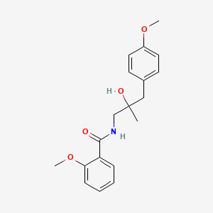 molecular formula C19H23NO4 B2575071 N-(2-hydroxy-3-(4-methoxyphenyl)-2-methylpropyl)-2-methoxybenzamide CAS No. 1396884-14-2