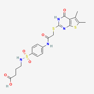 4-[[4-[[2-[(5,6-dimethyl-4-oxo-3H-thieno[2,3-d]pyrimidin-2-yl)sulfanyl]acetyl]amino]phenyl]sulfonylamino]butanoic acid