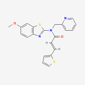 molecular formula C21H17N3O2S2 B2575081 (E)-N-(6-methoxybenzo[d]thiazol-2-yl)-N-(pyridin-2-ylmethyl)-3-(thiophen-2-yl)acrylamide CAS No. 900005-62-1