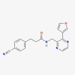 3-(4-cyanophenyl)-N-((3-(furan-3-yl)pyrazin-2-yl)methyl)propanamide