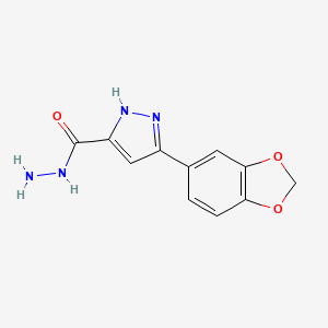 3-(1,3-benzodioxol-5-yl)-1H-pyrazole-5-carbohydrazide