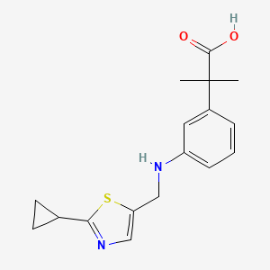 2-[3-[(2-Cyclopropyl-1,3-thiazol-5-yl)methylamino]phenyl]-2-methylpropanoic acid