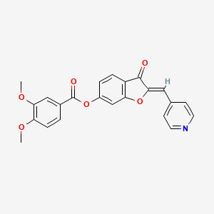 (Z)-3-oxo-2-(pyridin-4-ylmethylene)-2,3-dihydrobenzofuran-6-yl 3,4-dimethoxybenzoate