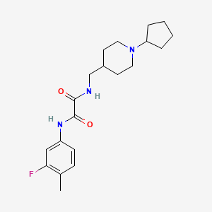 molecular formula C20H28FN3O2 B2575099 N1-((1-环戊基哌啶-4-基)甲基)-N2-(3-氟-4-甲基苯基)草酰胺 CAS No. 953137-96-7