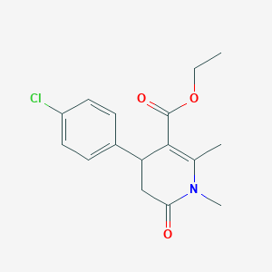 molecular formula C16H18ClNO3 B2575105 Ethyl 4-(4-chlorophenyl)-1,2-dimethyl-6-oxo-1,4,5,6-tetrahydropyridine-3-carboxylate CAS No. 338966-61-3