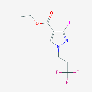 molecular formula C9H10F3IN2O2 B2575108 Ethyl 3-iodo-1-(3,3,3-trifluoropropyl)pyrazole-4-carboxylate CAS No. 1946812-85-6
