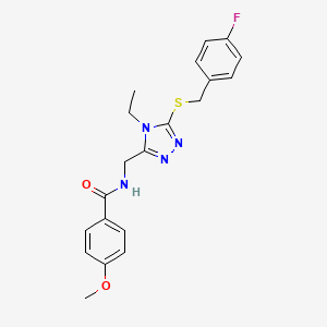 N-[[4-ethyl-5-[(4-fluorophenyl)methylsulfanyl]-1,2,4-triazol-3-yl]methyl]-4-methoxybenzamide