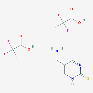 molecular formula C9H9F6N3O4S B2575119 5-(Aminomethyl)-1H-pyrimidine-2-thione;2,2,2-trifluoroacetic acid CAS No. 2411223-62-4