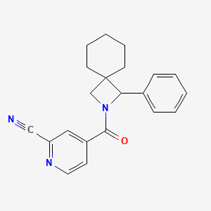 molecular formula C21H21N3O B2575121 4-(3-Phenyl-2-azaspiro[3.5]nonane-2-carbonyl)pyridine-2-carbonitrile CAS No. 1951951-93-1