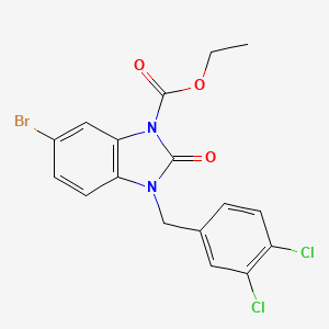 ethyl 6-bromo-3-(3,4-dichlorobenzyl)-2-oxo-2,3-dihydro-1H-1,3-benzimidazole-1-carboxylate