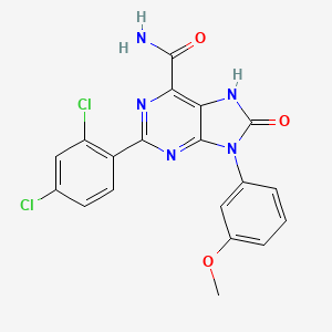 2-(2,4-dichlorophenyl)-9-(3-methoxyphenyl)-8-oxo-8,9-dihydro-7H-purine-6-carboxamide