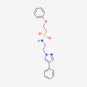 molecular formula C19H21N3O3S B2575125 2-苯氧基-N-(2-(4-苯基-1H-吡唑-1-基)乙基)乙磺酰胺 CAS No. 2034292-25-4