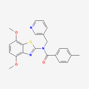 molecular formula C23H21N3O3S B2575135 N-(4,7-二甲氧基苯并[d]噻唑-2-基)-4-甲基-N-(吡啶-3-基甲基)苯甲酰胺 CAS No. 895429-66-0