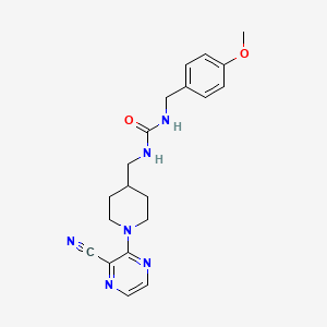 molecular formula C20H24N6O2 B2575147 1-((1-(3-Cyanopyrazin-2-yl)piperidin-4-yl)methyl)-3-(4-methoxybenzyl)urea CAS No. 1798017-99-8