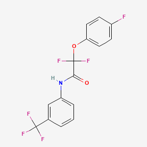molecular formula C15H9F6NO2 B2575150 2,2-difluoro-2-(4-fluorophenoxy)-N-[3-(trifluoromethyl)phenyl]acetamide CAS No. 338792-39-5