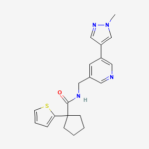 N-((5-(1-methyl-1H-pyrazol-4-yl)pyridin-3-yl)methyl)-1-(thiophen-2-yl)cyclopentanecarboxamide