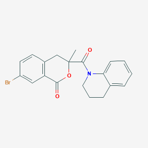 molecular formula C20H18BrNO3 B2575158 7-bromo-3-(3,4-dihydroquinolin-1(2H)-ylcarbonyl)-3-methyl-3,4-dihydro-1H-isochromen-1-one CAS No. 890646-30-7