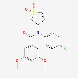 molecular formula C19H18ClNO5S B2575162 N-(4-氯苯基)-N-(1,1-二氧化-2,3-二氢噻吩-3-基)-3,5-二甲氧基苯甲酰胺 CAS No. 863007-36-7