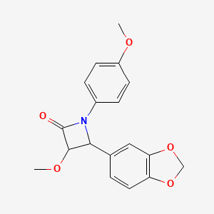 molecular formula C18H17NO5 B2575163 4-Benzo[D]1,3-dioxolan-5-YL-3-methoxy-1-(4-methoxyphenyl)azetidin-2-one CAS No. 1022252-78-3