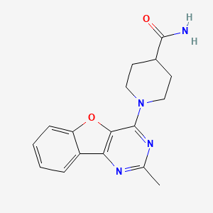 molecular formula C17H18N4O2 B2575166 1-(2-Methylbenzofuro[3,2-d]pyrimidin-4-yl)piperidine-4-carboxamide CAS No. 846025-95-4