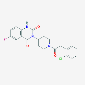 molecular formula C21H19ClFN3O3 B2575169 3-(1-(2-(2-氯苯基)乙酰基)哌啶-4-基)-6-氟喹唑啉-2,4(1H,3H)-二酮 CAS No. 2034372-29-5