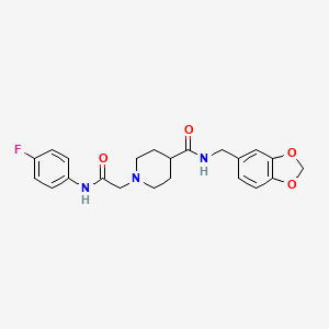 N-(benzo[d][1,3]dioxol-5-ylmethyl)-1-(2-((4-fluorophenyl)amino)-2-oxoethyl)piperidine-4-carboxamide