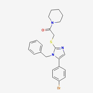 molecular formula C23H24BrN3OS B2575181 2-((1-苄基-5-(4-溴苯基)-1H-咪唑-2-基)硫代)-1-(哌啶-1-基)乙酮 CAS No. 1206997-95-6