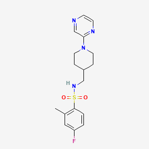 4-fluoro-2-methyl-N-((1-(pyrazin-2-yl)piperidin-4-yl)methyl)benzenesulfonamide