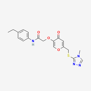 molecular formula C19H20N4O4S B2575184 N-(4-乙基苯基)-2-[6-[(4-甲基-1,2,4-三唑-3-基)硫代甲基]-4-氧代吡喃-3-基]氧基乙酰胺 CAS No. 899984-39-5