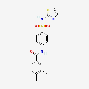 molecular formula C18H17N3O3S2 B2575188 3,4-ジメチル-N-(4-(N-(チアゾール-2-イル)スルファモイル)フェニル)ベンザミド CAS No. 329226-27-9