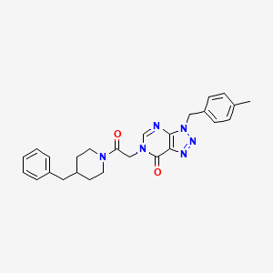 molecular formula C26H28N6O2 B2575189 6-(2-(4-苄基哌啶-1-基)-2-氧代乙基)-3-(4-甲基苄基)-3H-[1,2,3]三唑并[4,5-d]嘧啶-7(6H)-酮 CAS No. 863018-40-0