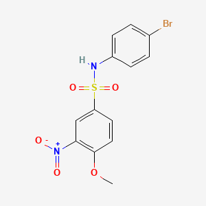 molecular formula C13H11BrN2O5S B2575203 N-(4-bromophenyl)-4-methoxy-3-nitrobenzenesulfonamide CAS No. 881286-38-0