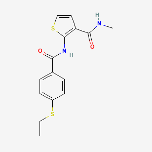 molecular formula C15H16N2O2S2 B2575206 2-(4-(ethylthio)benzamido)-N-methylthiophene-3-carboxamide CAS No. 898446-68-9