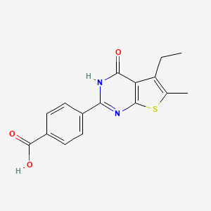 4-(5-Ethyl-6-methyl-4-oxo-3,4-dihydrothieno[2,3-d]pyrimidin-2-yl)benzoic acid
