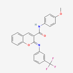 molecular formula C24H17F3N2O3 B2575211 (2Z)-N-(4-methoxyphenyl)-2-{[3-(trifluoromethyl)phenyl]imino}-2H-chromene-3-carboxamide CAS No. 667914-43-4