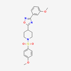 3-(3-Methoxyphenyl)-5-(1-((4-methoxyphenyl)sulfonyl)piperidin-4-yl)-1,2,4-oxadiazole