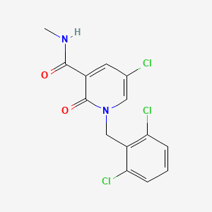 molecular formula C14H11Cl3N2O2 B2575223 5-chloro-1-(2,6-dichlorobenzyl)-N-methyl-2-oxo-1,2-dihydro-3-pyridinecarboxamide CAS No. 339023-85-7