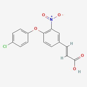 molecular formula C15H10ClNO5 B2575225 3-[4-(4-Chlorophenoxy)-3-nitrophenyl]acrylic acid CAS No. 338403-63-7