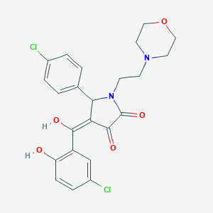 molecular formula C23H22Cl2N2O5 B257523 (4E)-4-[(5-chloro-2-hydroxyphenyl)-hydroxymethylidene]-5-(4-chlorophenyl)-1-(2-morpholin-4-ylethyl)pyrrolidine-2,3-dione 
