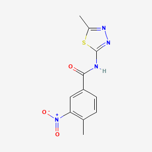 molecular formula C11H10N4O3S B2575234 4-methyl-N-(5-methyl-1,3,4-thiadiazol-2-yl)-3-nitrobenzamide CAS No. 313223-76-6