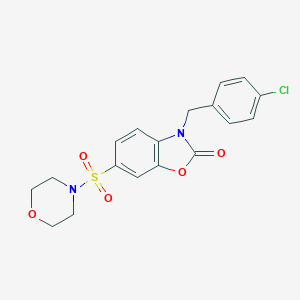 molecular formula C18H17ClN2O5S B257524 3-(4-chlorobenzyl)-6-(4-morpholinylsulfonyl)-1,3-benzoxazol-2(3H)-one 