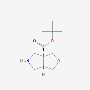 molecular formula C11H19NO3 B2575241 Rac-tert-butyl (3AR,6AR)-hexahydro-1H-furo[3,4-C]pyrrole-3A-carboxylate CAS No. 2059917-58-5