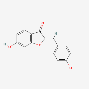 molecular formula C17H14O4 B2575246 6-Hydroxy-2-[(4-methoxyphenyl)methylene]-4-methylbenzo[b]furan-3-one CAS No. 859662-01-4