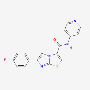 molecular formula C17H11FN4OS B2575247 6-(4-fluorophenyl)-N-(pyridin-4-yl)imidazo[2,1-b]thiazole-3-carboxamide CAS No. 1049364-79-5