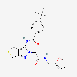 molecular formula C23H26N4O3S B2575251 4-(tert-butyl)-N-(2-(2-((furan-2-ylmethyl)amino)-2-oxoethyl)-4,6-dihydro-2H-thieno[3,4-c]pyrazol-3-yl)benzamide CAS No. 1105217-06-8