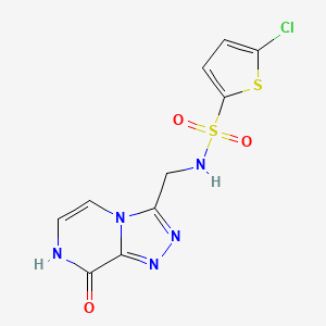 molecular formula C10H8ClN5O3S2 B2575252 5-chloro-N-((8-hydroxy-[1,2,4]triazolo[4,3-a]pyrazin-3-yl)methyl)thiophene-2-sulfonamide CAS No. 2034546-69-3