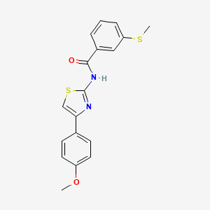 molecular formula C18H16N2O2S2 B2575253 N-(4-(4-メトキシフェニル)チアゾール-2-イル)-3-(メチルチオ)ベンズアミド CAS No. 896356-24-4