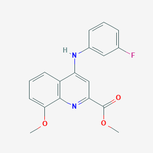 molecular formula C18H15FN2O3 B2575255 Methyl 4-((3-fluorophenyl)amino)-8-methoxyquinoline-2-carboxylate CAS No. 1207045-65-5